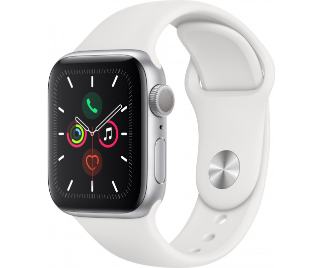 Apple Watch Series 5 GPS 40mm Silver Aluminum w. White b.- Silver Aluminum (MWV62) б/у